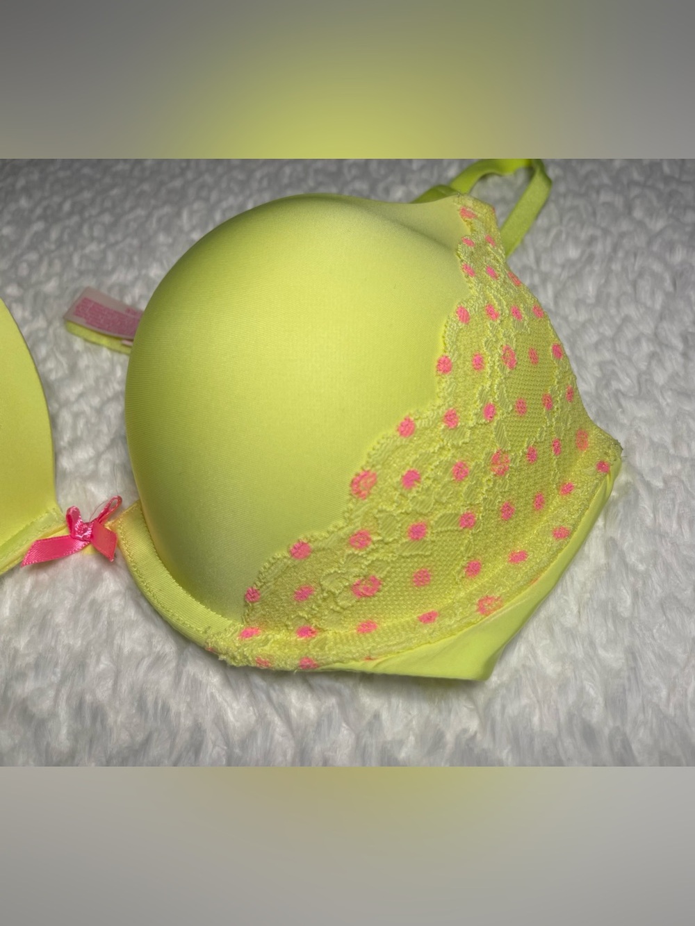 Victoria’s Secret neon yellow and hot pink push up bra size 34C - Picture 2 of 7